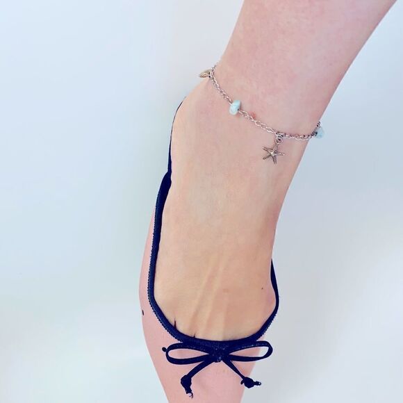 💙Amazonite Crystals Anklet - Picture 3 of 3